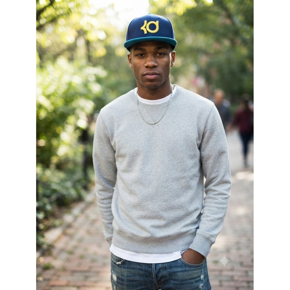 Nike True Kevin Durant Snapback Hat Navy Blue Turquoise Yellow